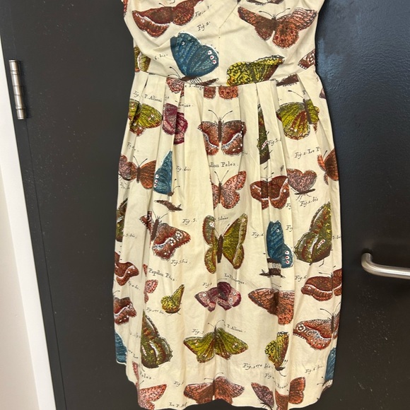Maeve (Anthropologie) Size 4 Butterfly Print Strapless Dress with tule skirt EUC - Picture 2 of 11